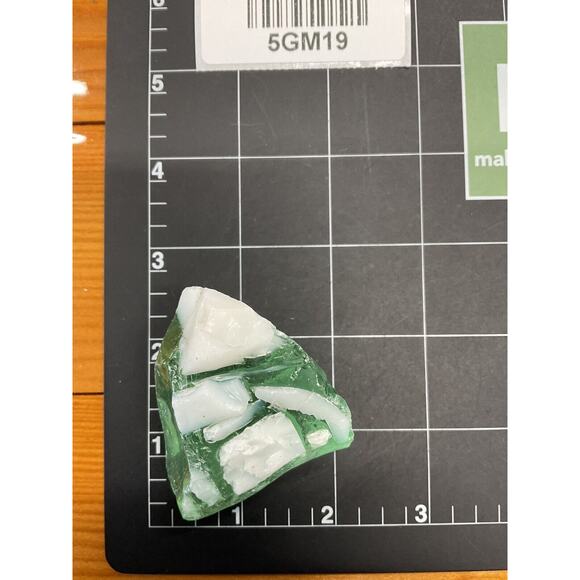 Mint Green Art Glass Cullet Glowing Manganese Slag Glass #5GM19 - Picture 7 of 7